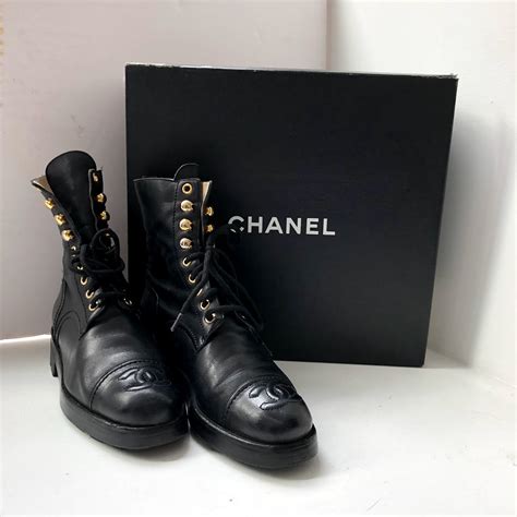 poshmark chanel combat boots|CHANEL Combat & Moto Boots for Women .